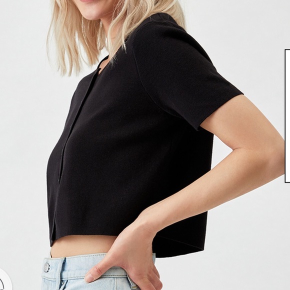 Kendall & Kylie Short Sleeve Cardigan Sweater Top - Picture 7 of 9